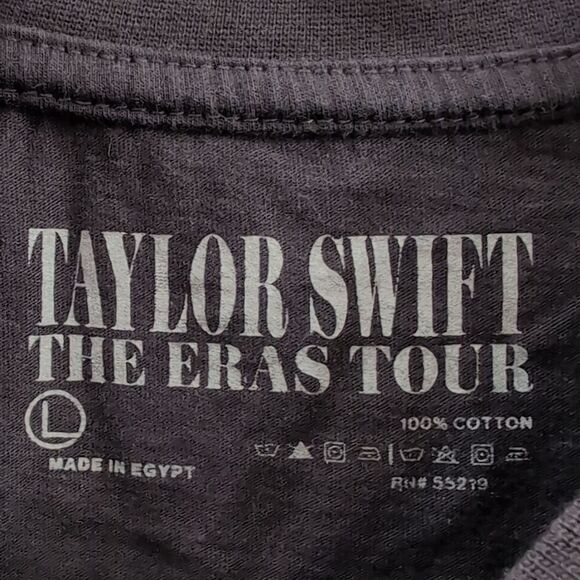 Taylor Swift The Eras Tour Unisex Long Sleeve Grey Black T-Shirt Sz L - Picture 4 of 6